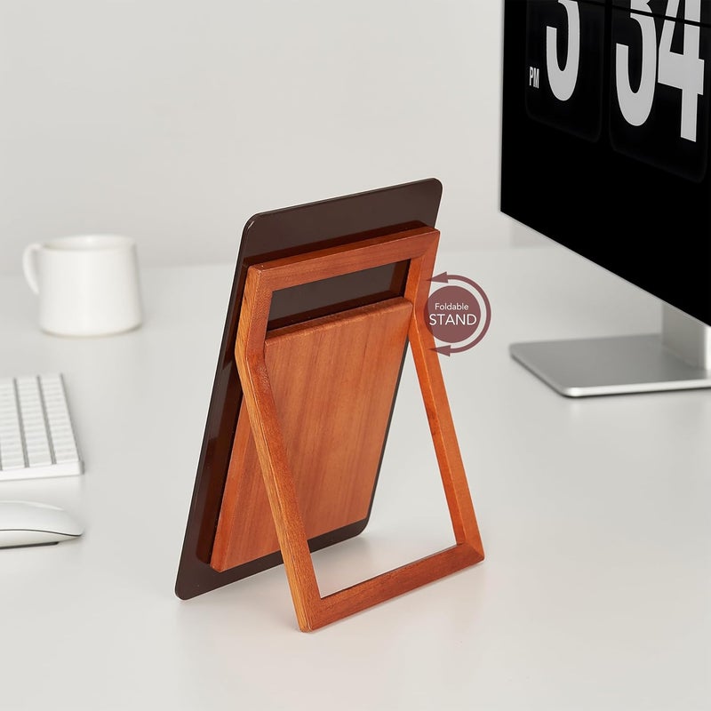 YEOUX Glass Small Whiteboard with Reversible Wood Stand for Desk, Burgundy Red, Mini Dry Erase Board, Desktop Small White Board 9.5"x6.7" for Office, Home, Kitchen, Marker & Eraser Included - Image 4